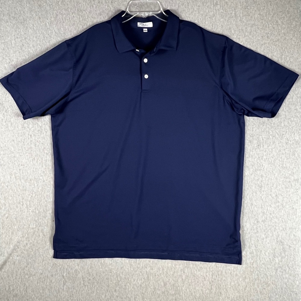 Peter Millar Summer Comfort Mens XXL Navy Blue Performance Golf Polo